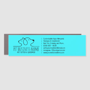 Petsitter dog Teal Blue cat logo veterinary Car Magnet