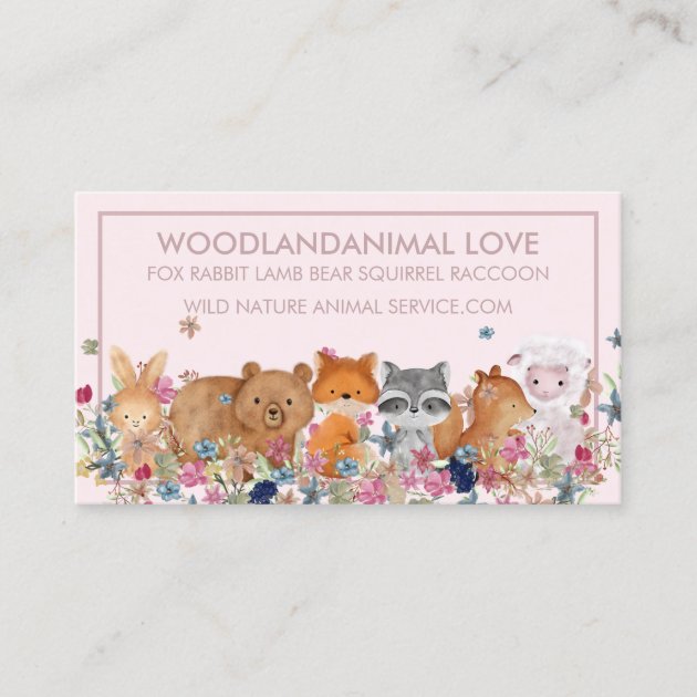 PetSitter FOX RABBIT LAMB BEAR SQUIRREL veterinary Business Card