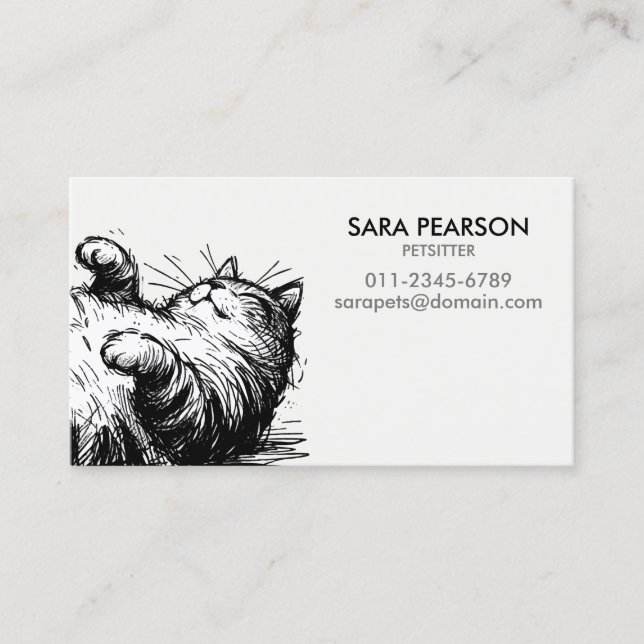 Petsitter Per Minder Animals Cats Business Card (Front)