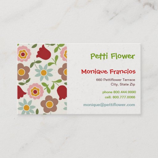 Customizable Petti Flower - Cream - Business Card