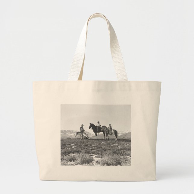 Petting Antelopes. Large Tote Bag (Front)