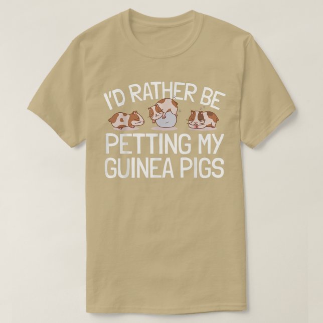 Petting My Guinea Pig  T-Shirt (Design Front)