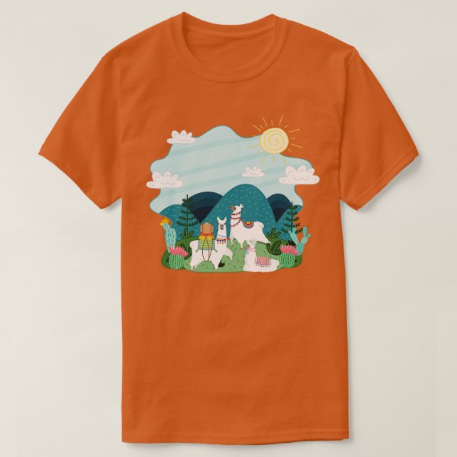 Petting Zoo Animal South America Llama T-Shirt (Design Front)