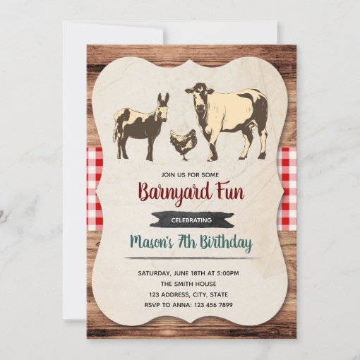 Petting Zoo Birthday Party Invitation | Zazzle