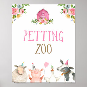 Birthday Sign Name Petting Zoo Sign Children's Birthday Party Sign Birthday Party Sign Child Party Petting Zoo Sign Petting Zoo