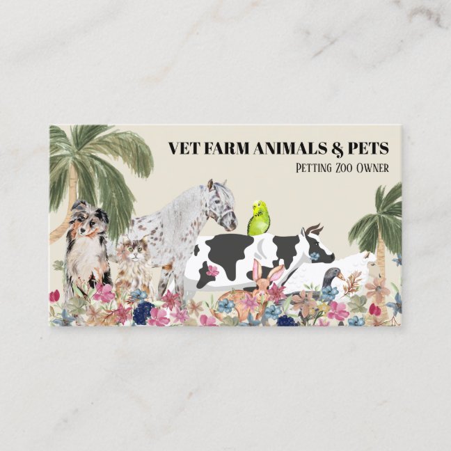 Petting Zoo Owner Business Card