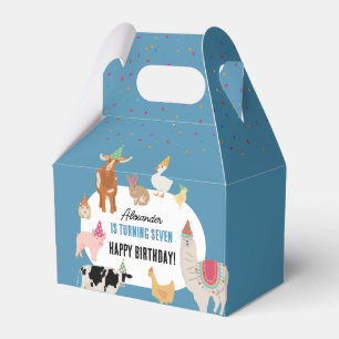 Petting Zoo Party Animals Barnyard Birthday Boy Favor Boxes