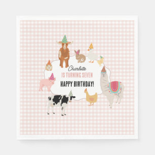 Petting Zoo Party Animals Barnyard Birthday Girl Napkins