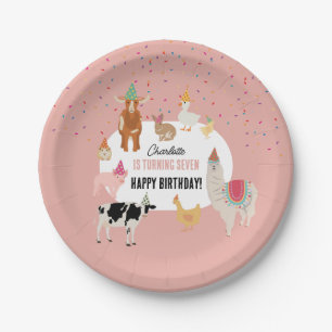 Petting Zoo Party Animals Barnyard Birthday Girl Paper Plates