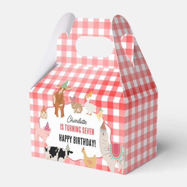 Petting Zoo Party Animals Barnyard Birthday Kids Favor Boxes (Front Side)