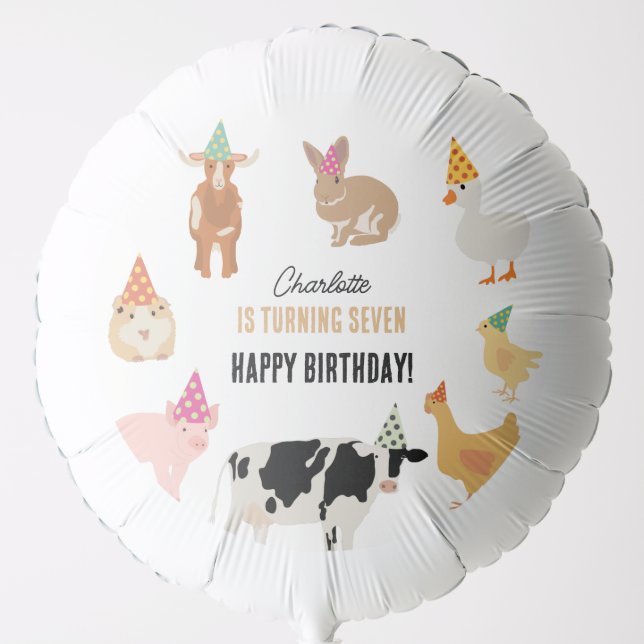 Petting Zoo Party Animals Barnyard Birthday Theme Balloon (Front)