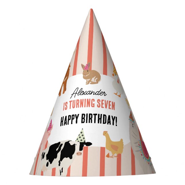 Petting Zoo Party Animals Barnyard Birthday Theme Hat (Front)