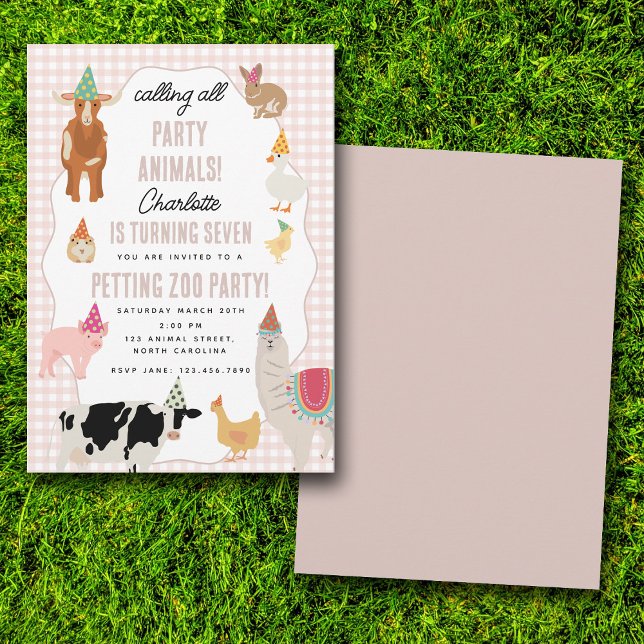 Petting Zoo Party Animals Barnyard Birthday Theme Invitation (Petting Zoo Party Animals Barnyard Birthday Theme Invitation)
