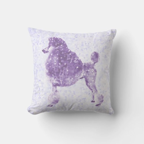 Petulant Purple Poodle Throw Pillow