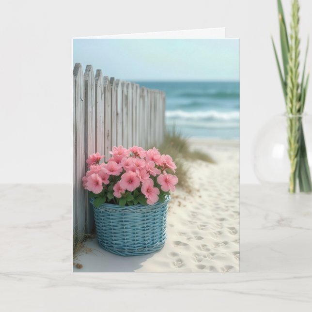 Petunia Beach Basket Thinking of You Card (Front)