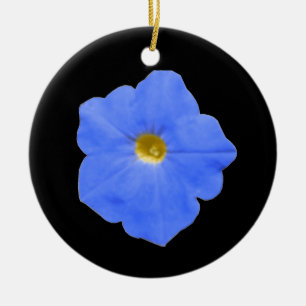 Petunia Blue and Yellow Custom Birthday Ceramic Ornament