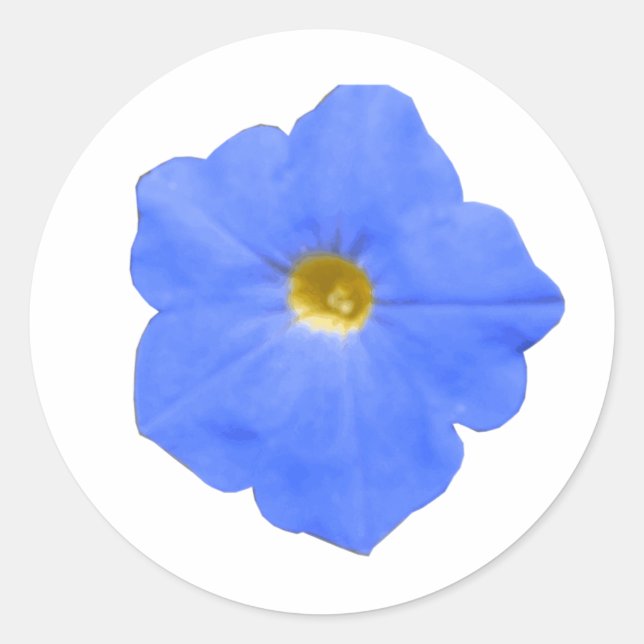Petunia Blue and Yellow Sticker (Front)