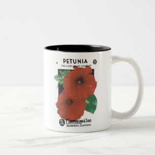 Petunia Fire Chief Dwarf Seed Packet, F. Lagomarsi Two-Tone Coffee Mug