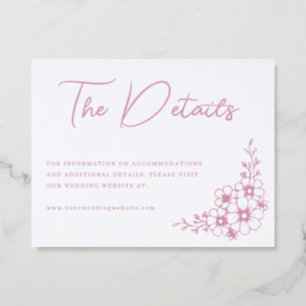 Petunia Floral Wedding Letterpress Enclosure Card