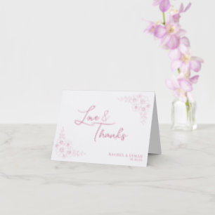 Petunia Floral Wedding Letterpress Thank You Card