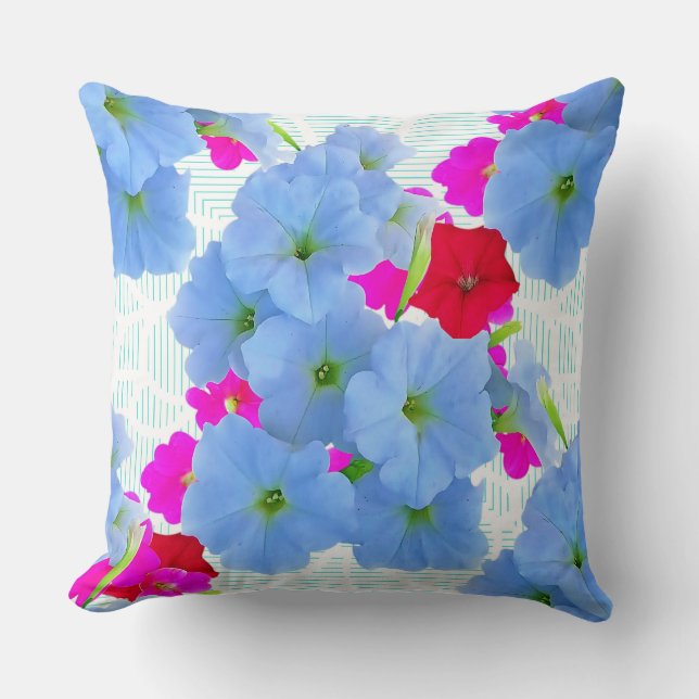 Petunia Flower Art Print Throw Pillow (Front)