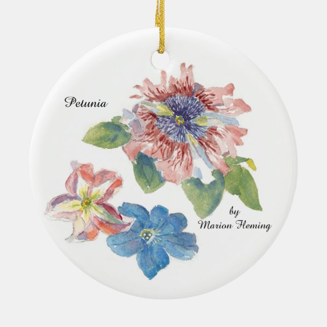 Petunia Flower Ceramic Ornament (Back)