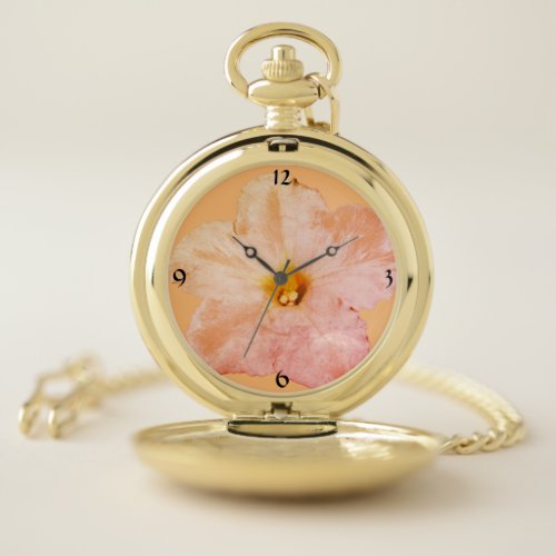 Petunia Flower Floral Christmas Peach Abstract Pocket Watch