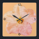 Petunia Flower Floral Christmas Peach Abstract Square Wall Clock<br><div class="desc">Designed with petunia flower photo in the background.</div>