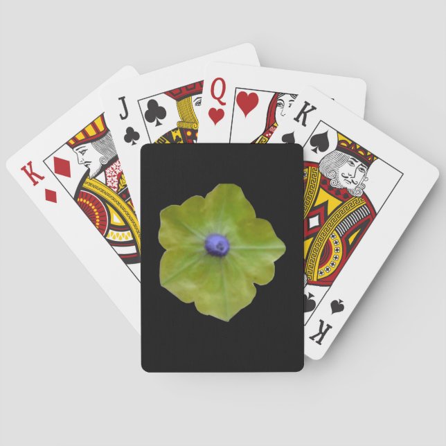 Petunia Green and Blue Playing Cards (Back)
