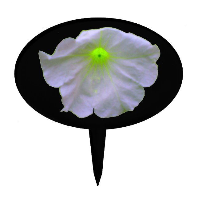 Petunia Green Glow Cake Pick (Front)