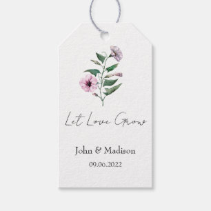 Petunia Let love grow wedding seed Gift Tags