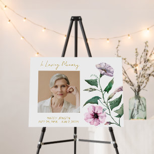 Petunia Memorial Photo Funeral Foam Board