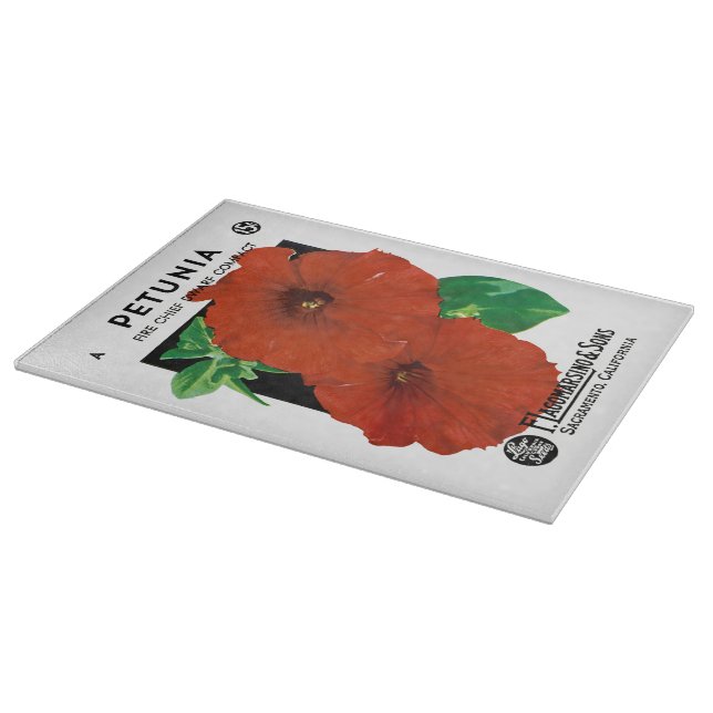 Petunia Seed Packet Label Cutting Board (Corner)