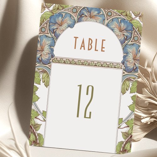 Petunia Table Numbers Vintage Art Nouveau Wedding