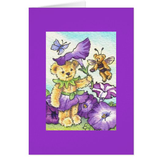 Petunia Teddy Blank Note Cards (Front)