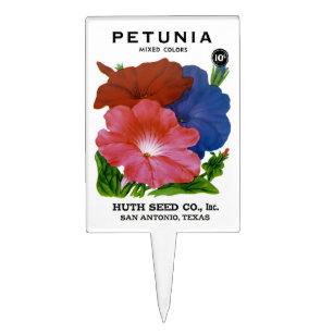 Petunia Vintage Seed Packet Cake Topper