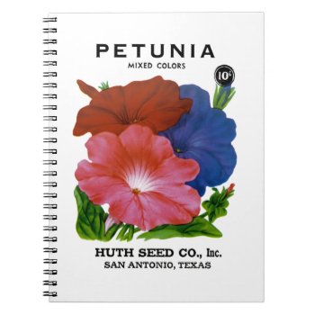 Petunia Vintage Seed Packet Notebook by SunshineDazzle at Zazzle