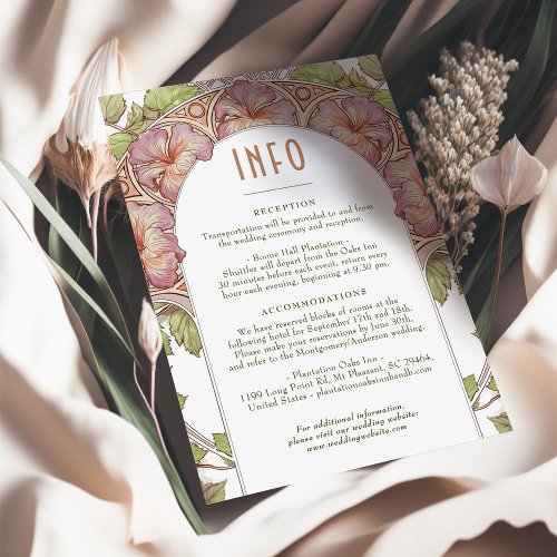 Petunia Wedding INFO Vintage Art Nouveau Mucha Invitation