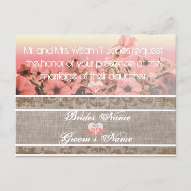 Petunia Wedding Invitations (Front)