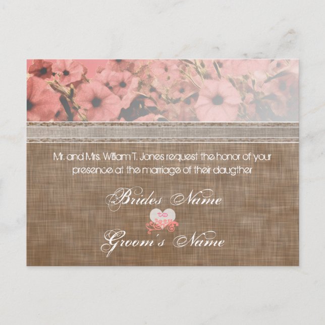 Petunia Wedding Invitations (Front)