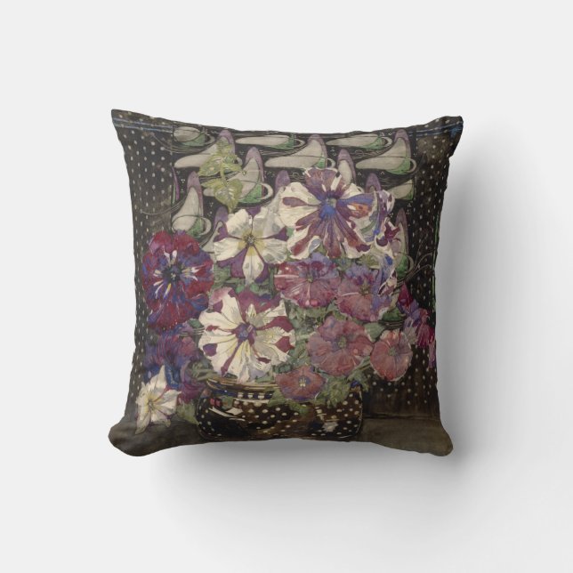Petunias by Charles Mackintosh Throw Pillow (Front)