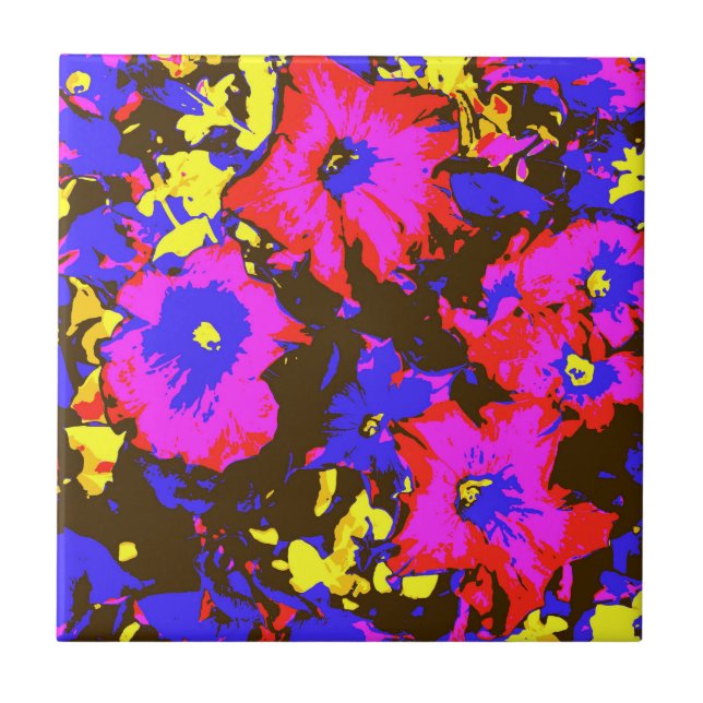 PETUNIAS CERAMIC TILE (Front)