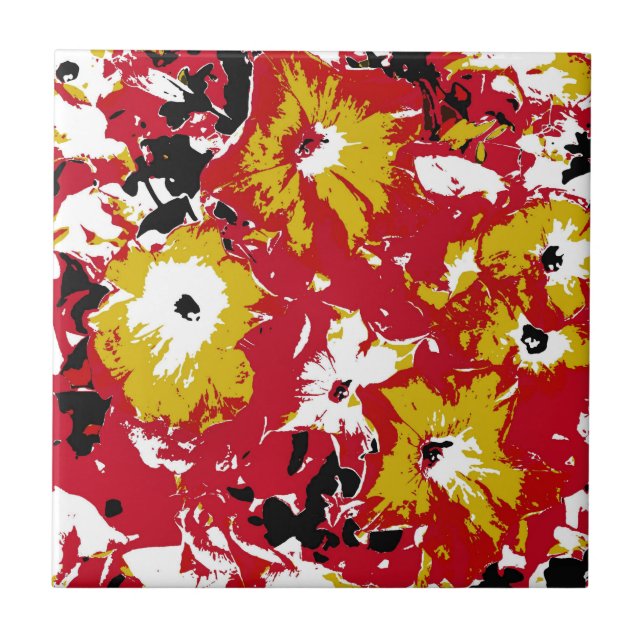 PETUNIAS CERAMIC TILE (Front)