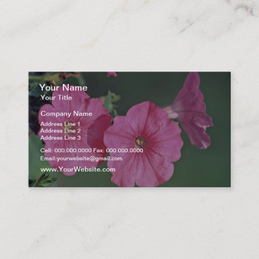 Customizable Petunias Pink flowers Business Cards