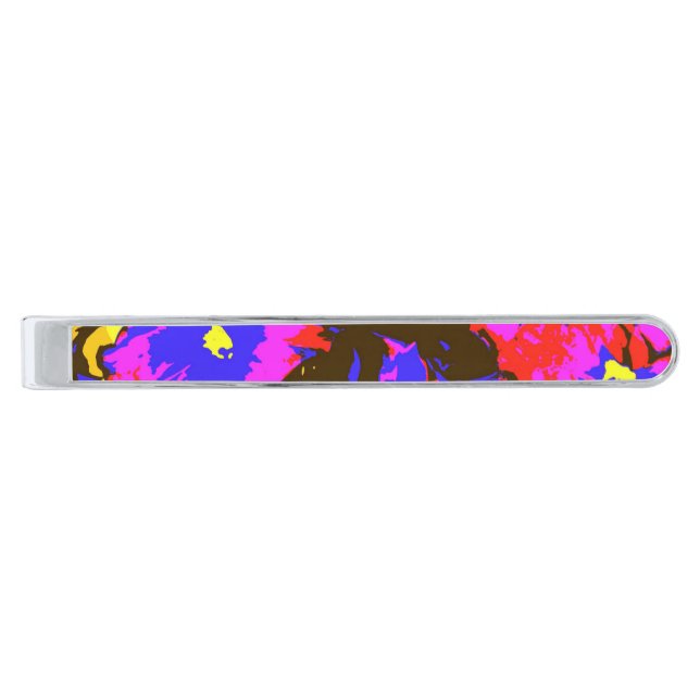 PETUNIAS SILVER FINISH TIE BAR (Front)