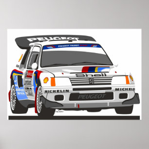 Peugeot 205 T16 Group B rally car Poster