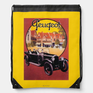 Peugeot Automobile Promotional Poster Drawstring Bag