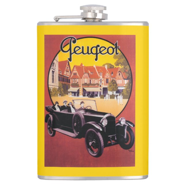 Peugeot Automobile Promotional Poster Flask (Front)