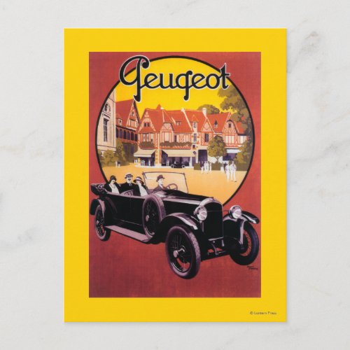 Peugeot Automobile Promotional Poster Postcard
