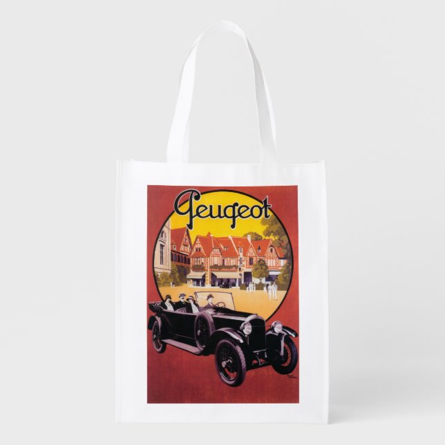 Peugeot Automobile Promotional Poster Reusable Grocery Bag (Front)